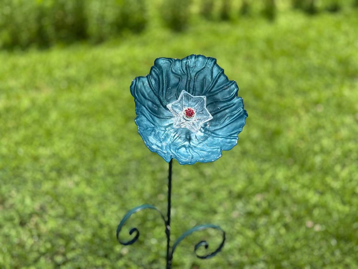 Blue — Small Glass Flower — view 2