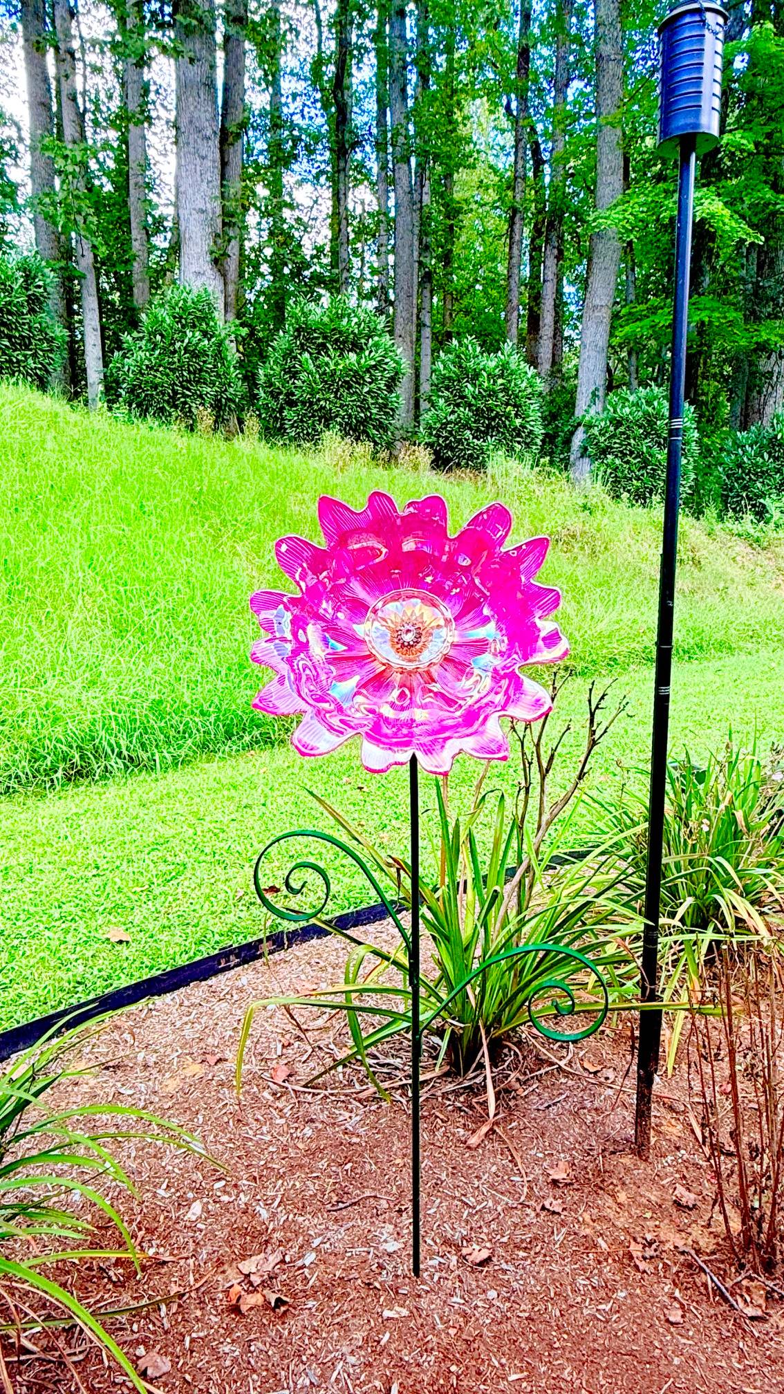 Pink — Large Glass Flower — view 1