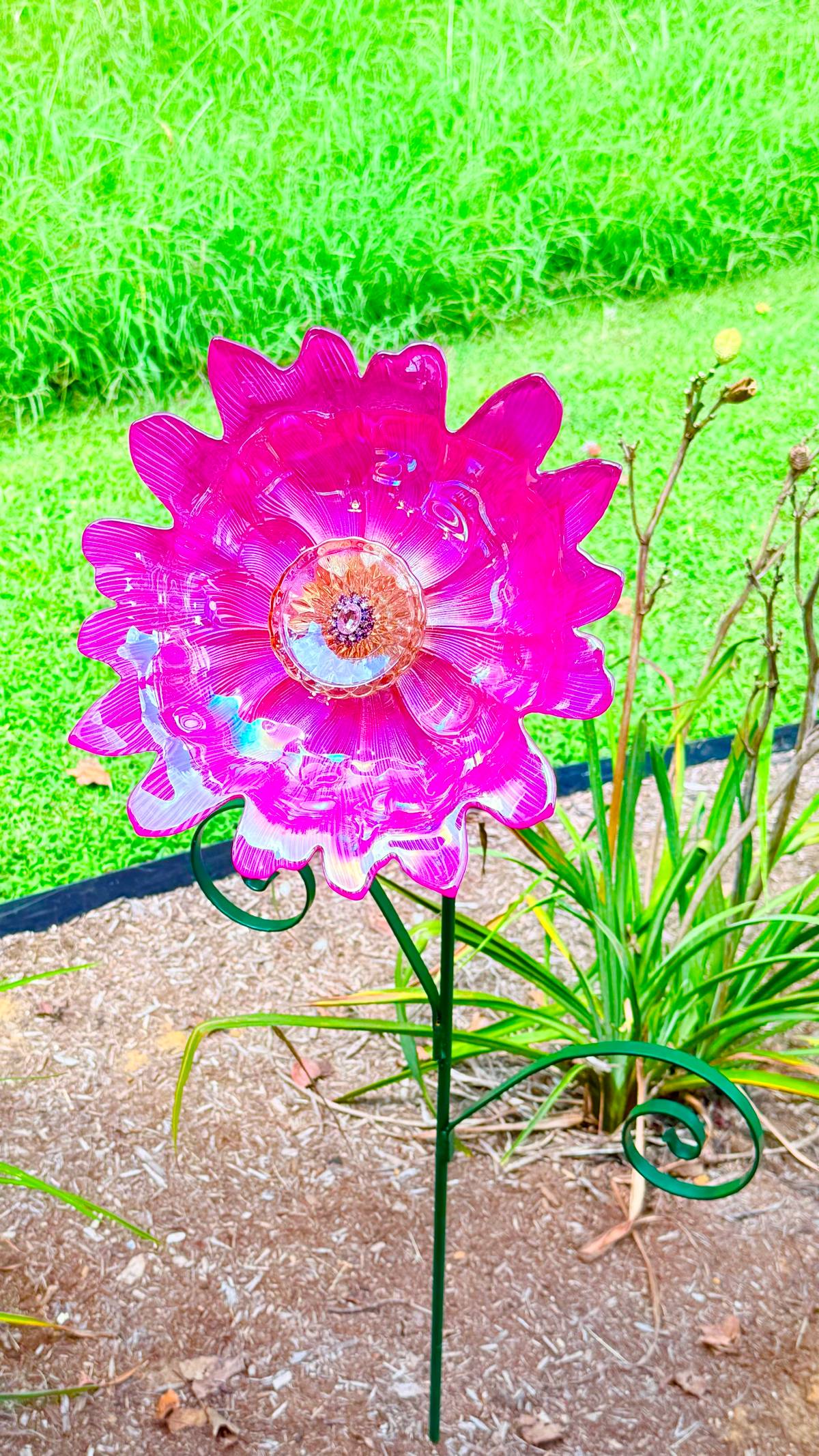 Pink — Large Glass Flower — view 2