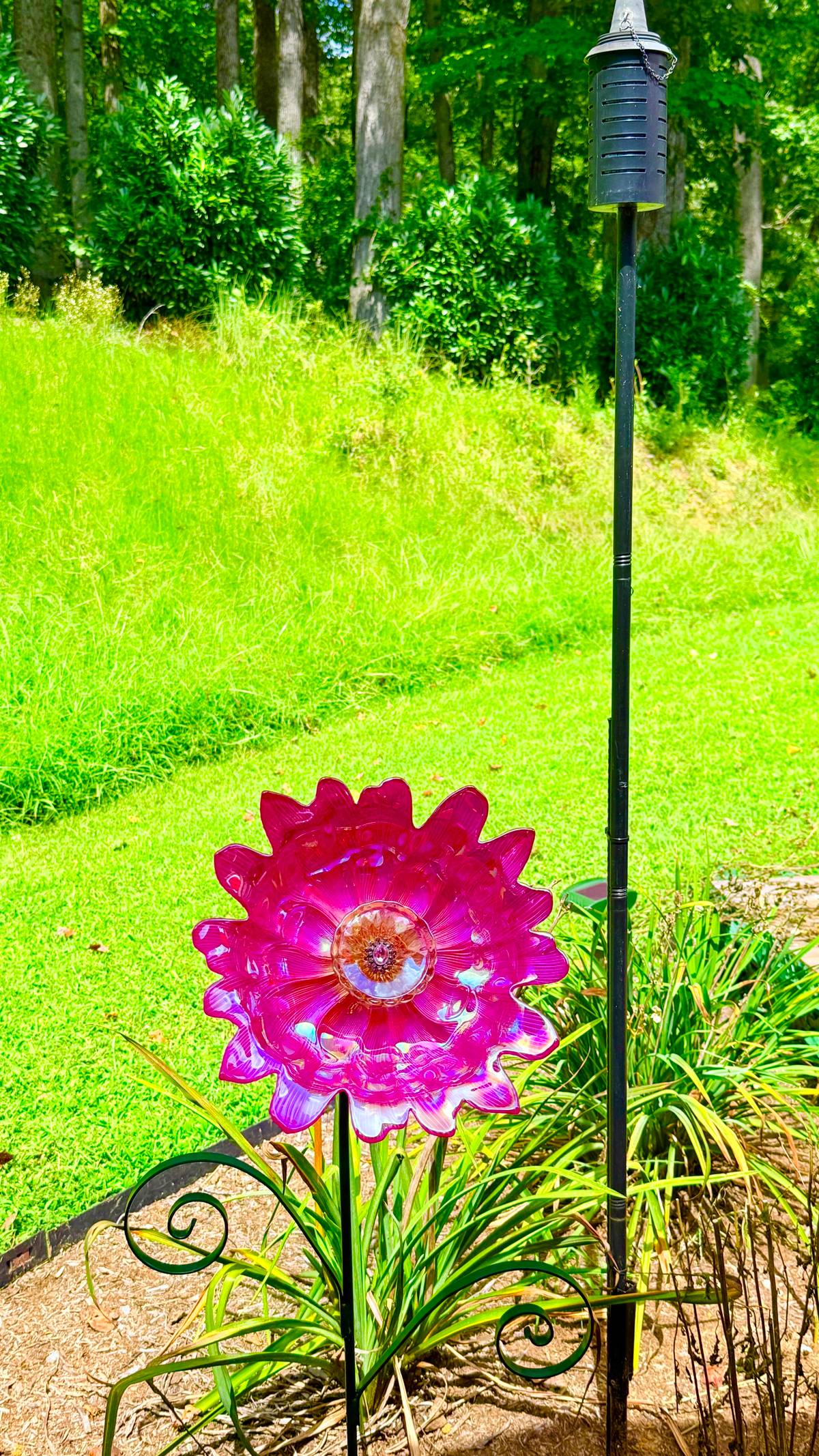 Pink — Large Glass Flower — view 3
