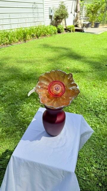 White Amber Orange Mix — Vase Glass Flower — view 5